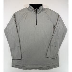 Nike Dri-FIT Pullover Mens Large Gray 1/4 Zip Running Long Sleeve Athletic Top